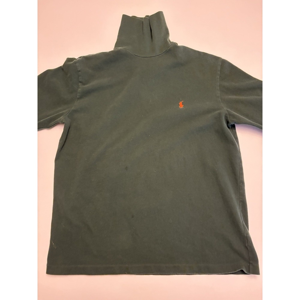 Polo Ralph Lauren Turtleneck Sweater Mens L Green Cotton Classic Logo Pullover